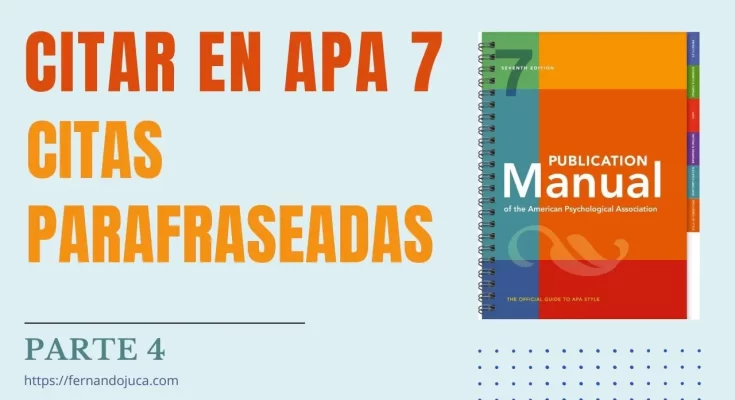 apa 7 citas parafraseadas